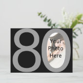 Grote 8-0 foto verjaardagsfeestuitnodigingen kaart (Staand voorkant)