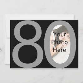 Grote 8-0 foto verjaardagsfeestuitnodigingen kaart