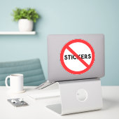 Grote 8 "x8" Custom-Cut "Geen Stickers" Vinyl Stic Sticker (Laptop op bureau)