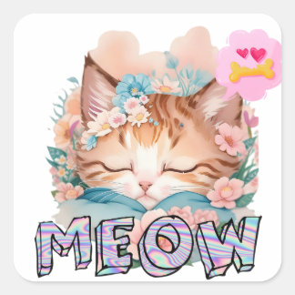 Grote 8" x 8" Custom-Cut Vinyl Cat Stickers