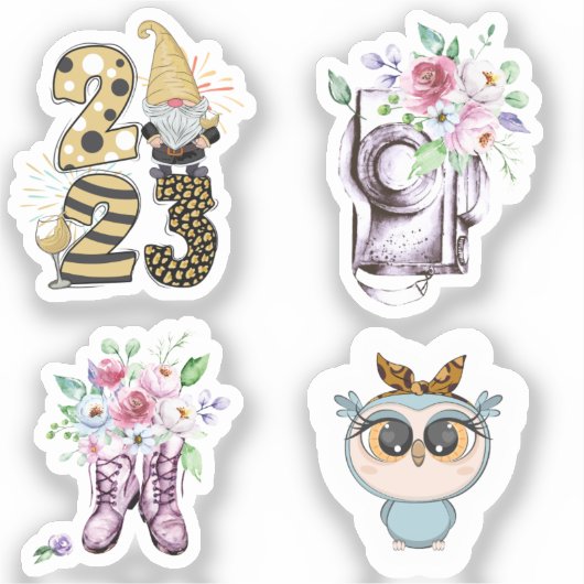 Grote 8 x 8 inch vinylstickers op maat sticker (Voorkant)