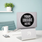 Grote 8 x 8 inch vinylstickers op maat sticker (Laptop op bureau)