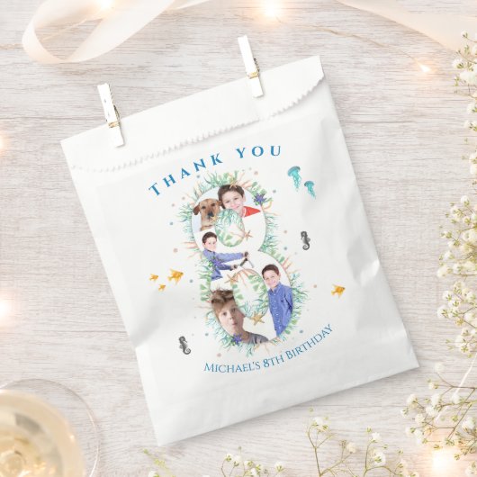 Grote 8e foto-collage Birthday onder het Zee Bedankzakje (Geknipt)