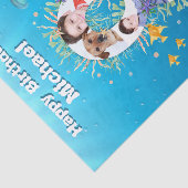 Grote 8e foto onder het Zee Birthday Photo Collage Tissuepapier (Detail)