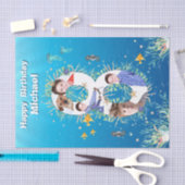 Grote 8e foto onder het Zee Birthday Photo Collage Tissuepapier (Craft)