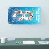 Grote 8e verjaardag onder het Zee Foto Collage Spandoek (Beurs)