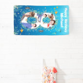 Grote 8e verjaardag onder het Zee Foto Collage Spandoek (Insitu)