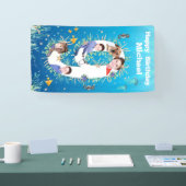 Grote 9e verjaardag onder het Zee Foto Collage Spandoek (Beurs)