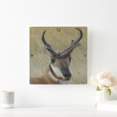 Grote A5 Gaffelantilope bok kopschot Vierkante Klok (Huis)
