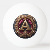 Grote A-monogram op rode fluweel Pingpongbal (Achterkant)