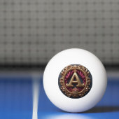 Grote A-monogram op rode fluweel Pingpongbal (Net)