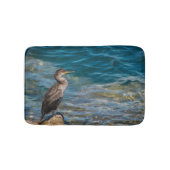 Grote aalscholver op de rotsen badmat (Voorkant)
