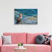 Grote aalscholver op de rotsen canvas afdruk (Insitu (Woonkamer))