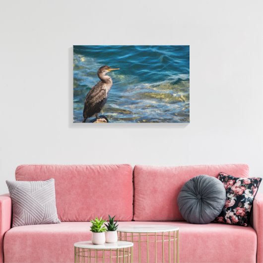 Grote aalscholver op de rotsen canvas afdruk (Insitu (Woonkamer))