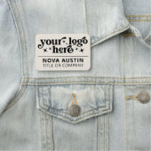 Grote aangepaste bedrijfsnaamtag met Logo Naamplaatje (In situ)