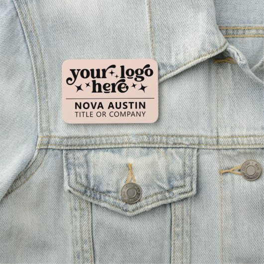 Grote aangepaste bedrijfsnaamtag met Logo Naamplaatje (In situ)