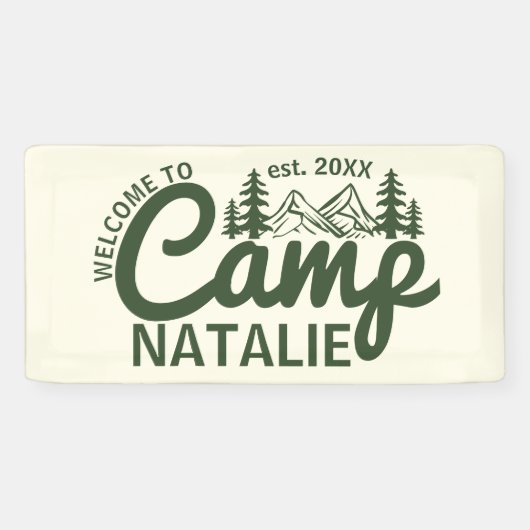 Grote Aangepaste Camp Bachelorette Party Cool Welk Spandoek (Horizontaal)