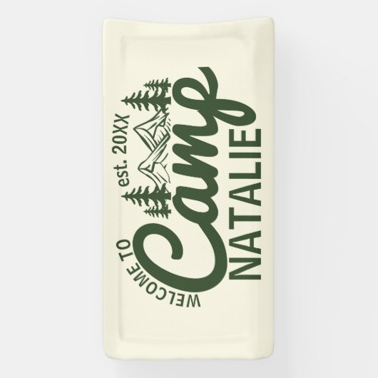 Grote Aangepaste Camp Bachelorette Party Cool Welk Spandoek (Verticaal)