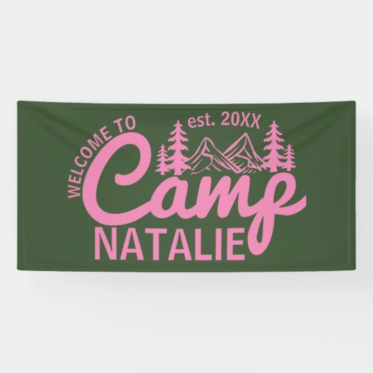 Grote Aangepaste Camp Bachelorette Party Cool Welk Spandoek (Horizontaal)