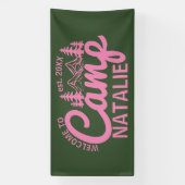 Grote Aangepaste Camp Bachelorette Party Cool Welk Spandoek (Verticaal)