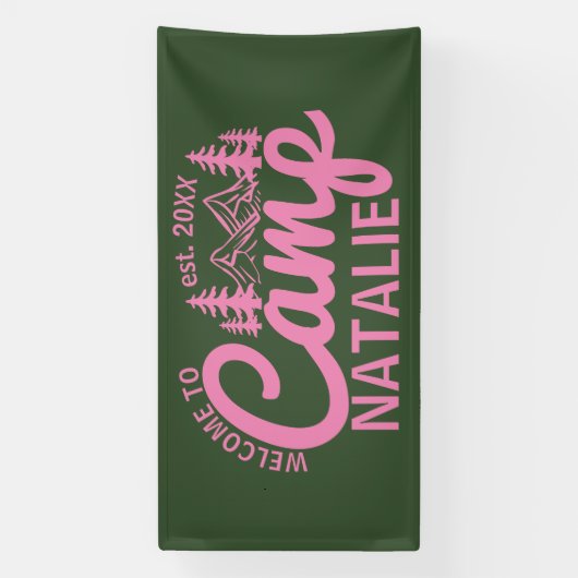 Grote Aangepaste Camp Bachelorette Party Cool Welk Spandoek (Verticaal)