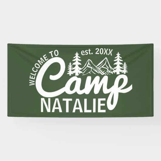 Grote Aangepaste Camp Bachelorette Party Cool Welk Spandoek (Horizontaal)