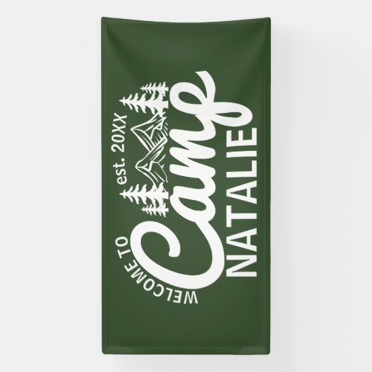 Grote Aangepaste Camp Bachelorette Party Cool Welk Spandoek (Verticaal)