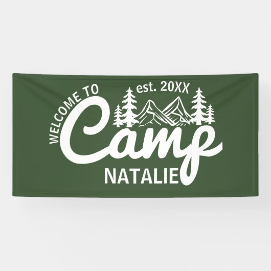 Grote Aangepaste Camp Bachelorette Party Cool Welk Spandoek (Horizontaal)