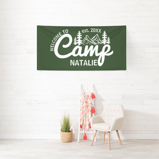 Grote Aangepaste Camp Bachelorette Party Cool Welk Spandoek (Insitu)