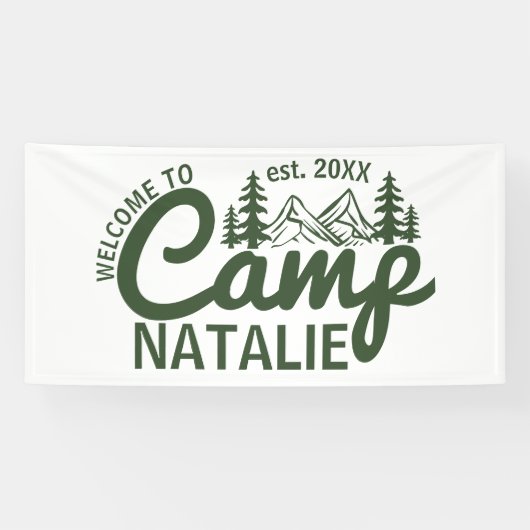 Grote Aangepaste Camp Bachelorette Party Cool Welk Spandoek (Horizontaal)