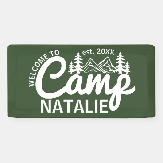 Grote Aangepaste Camp Bachelorette Party Cool Welk Spandoek (Horizontaal)