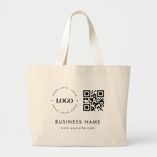 Grote aangepaste Canvas tas met Logo Qr-code en te (Voorkant)