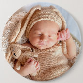 Grote aangepaste foto-baby-knop ronde button 6,0 cm (Voorkant)