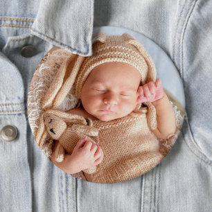 Grote aangepaste foto-baby-knop ronde button 6,0 cm