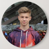 Grote aangepaste fotoknop ronde button 6,0 cm (Voorkant)