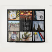 Grote aangepaste gezelfotonaam Instagram-collage Wandkleed (Voorkant (horizontaal))