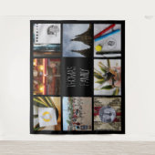 Grote aangepaste gezelfotonaam Instagram-collage Wandkleed (Voorkant)