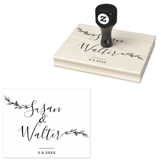 Grote aangepaste kalligrafie bruiloft rubberstempel (Gestempeld)