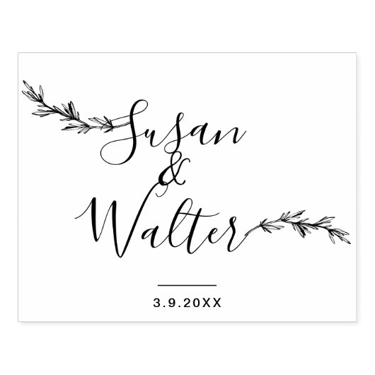 Grote aangepaste kalligrafie bruiloft rubberstempel (Afrduk)