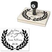 Grote aangepaste krans bruiloft rubberstempel (Gestempeld)