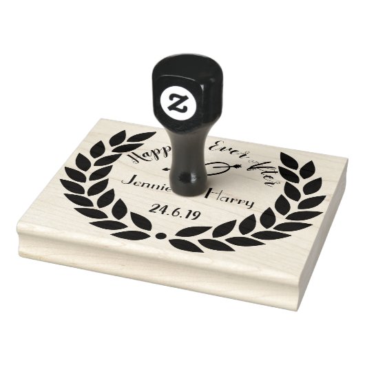 Grote aangepaste krans bruiloft rubberstempel (Stempel)