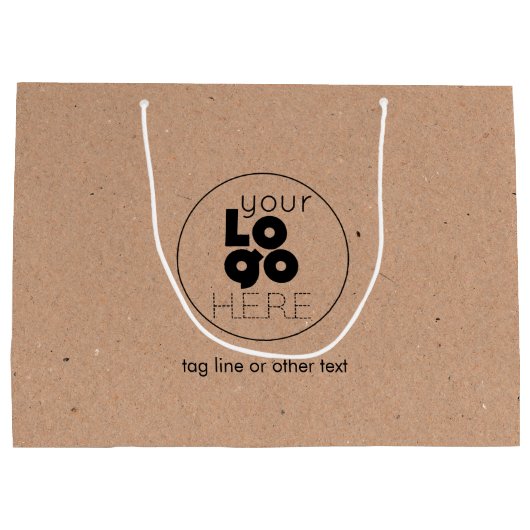 Grote aangepaste Logo bruine kraft papier boodscha Groot Cadeauzakje (Achterkant)