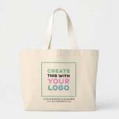 Grote aangepaste Logo Business Cotton Canvas Grote Tote Bag (Voorkant)