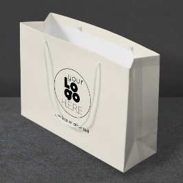 Grote aangepaste Logo Ecru ivoor papier boodschapp Groot Cadeauzakje