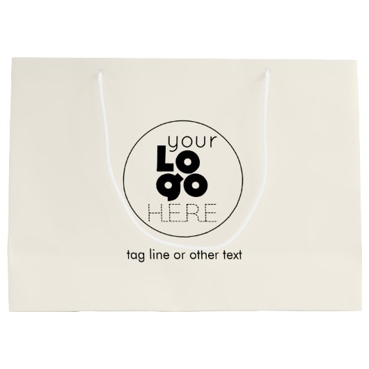 Grote aangepaste Logo Ecru ivoor papier boodschapp Groot Cadeauzakje (Achterkant)