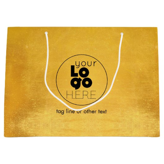 Grote aangepaste Logo gedragen gouden faux Folie b Groot Cadeauzakje (Voorkant)