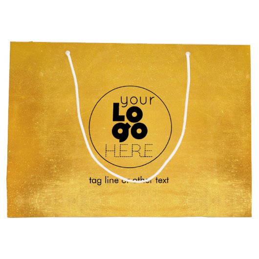 Grote aangepaste Logo gedragen gouden faux Folie b Groot Cadeauzakje (Achterkant)