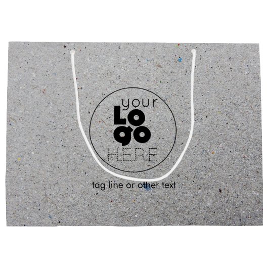 Grote aangepaste Logo gerecycleerde grijze papiere Groot Cadeauzakje (Achterkant)