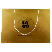 Grote Aangepaste Logo Gold Faux Folie Winkeltas Groot Cadeauzakje (Voorkant)