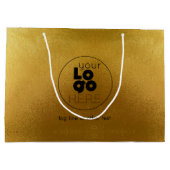 Grote Aangepaste Logo Gold Faux Folie Winkeltas Groot Cadeauzakje (Achterkant)
